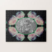 Rosa Rosen Abstrakter Rahmen hinzufügen Ihr Foto Puzzle (Horizontal)