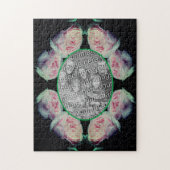 Rosa Rosen Abstrakter Rahmen hinzufügen Ihr Foto Puzzle (Vertikal)