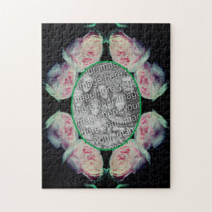 Rosa Rosen Abstrakter Rahmen hinzufügen Ihr Foto Puzzle