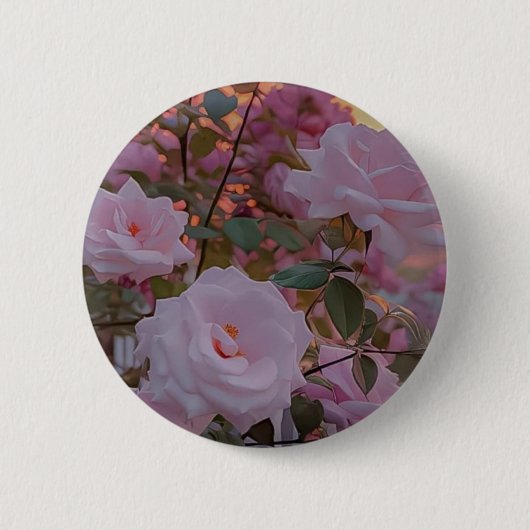 Rosa Rosen-Accessoires Button (Vorderseite)