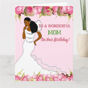 Rosa Rosen Afroamerikanischer Mutter Geburtstag Karte