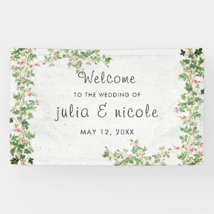 Rosa Rosen-Alte-Wand-Vintage-Stil-Tagebuch-Hochzei Banner