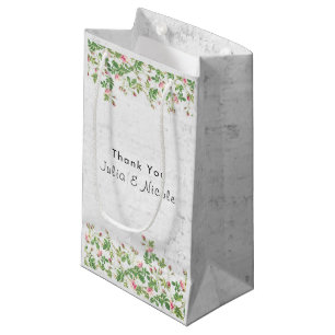 Rosa Rosen-Alte-Wand-Vintage-Stil-Tagebuch-Hochzei Kleine Geschenktüte