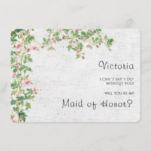 Rosa Rosen-Alte-Wand-Vintage-Stil-Tagebuch-Hochzei Menükarte