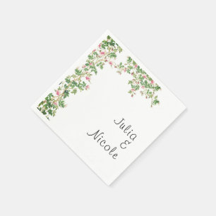 Rosa Rosen-Alte-Wand-Vintage-Stil-Tagebuch-Hochzei Serviette