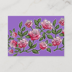 Rosa Rosen-Amethyst mit Blumenhintergrund Visitenkarte