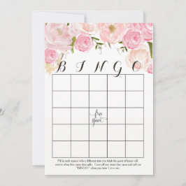 Rosa Rosen Aquarell Blume Dusche Bingo Karten