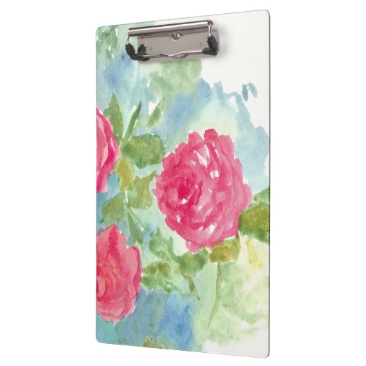 Rosa Rosen Aquarellfarben Blume Malerei Klemmbrett (Links)