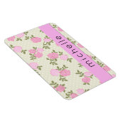 Rosa Rosen, Aquarellfarben, Boho, Ihr Name Magnet (Rechte Seite)