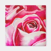 Rosa Rosen Aquarellkunst Magnet (Vorne)