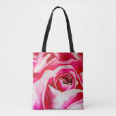 Rosa Rosen Aquarellkunst Tasche (Vorderseite)