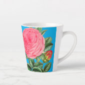 Rosa Rosen auf Aqua Blue Milchtasse (Rechts)