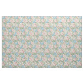 Rosa Rosen auf blauem Hintergrund Stoff (Fat Quarter (45,7 x 55,9 cm))