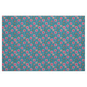 Rosa Rosen auf blauem Hintergrund Stoff (Fat Quarter (45,7 x 55,9 cm))