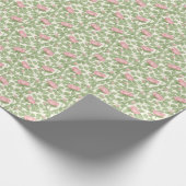 Rosa Rosen auf Creme Geschenkpapier (Ecke)