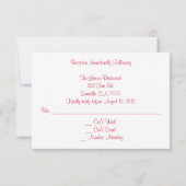 Rosa Rosen auf der gelben Hochzeitsempfehlung UAWG Einladung (Rückseite)