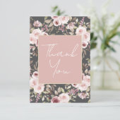Rosa Rosen auf der Zahl Dankeschön Karten (Stehend Vorderseite)