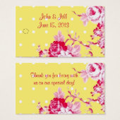 Rosa Rosen auf Gelbfärbung der Gastgeschenk Hochze (Vorne & Hinten)