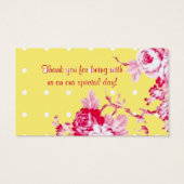 Rosa Rosen auf Gelbfärbung der Gastgeschenk Hochze (Rückseite)