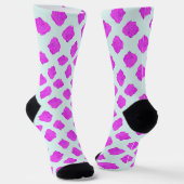 Rosa Rosen auf hellblauen Socken (Gewinkelt)