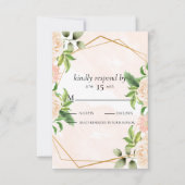 Rosa Rosen auf Rahmen RSVP Karte (Vorderseite)