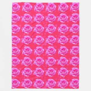 Rosa Rosen auf rosa Bokeh Hintergrund, Fleecedecke