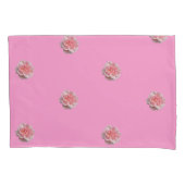 Rosa Rosen auf rosa Reversible Kissenbezug (Vorderseite)