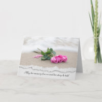 Rosa Rosen auf Sand Beileid