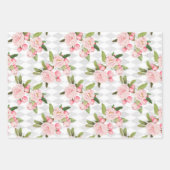 Rosa Rosen auf Schachbrett Geschenkpapier Set (Vorderseite)