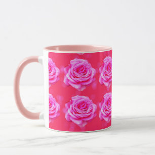 Rosa Rosen auf Sparkle Pink Bokeh, Pink Coffee Tas Tasse