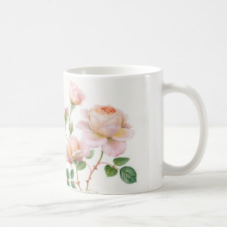 Rosa Rosen auf Tasse