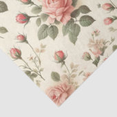 Rosa Rosen auf Vintagem Tissue-Creme Seidenpapier (Ausschnitt)