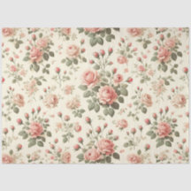 Rosa Rosen auf Vintagem Tissue-Creme