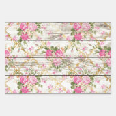 Rosa Rosen auf weißer Tafel Geschenkpapier Set (Vorderseite 3)