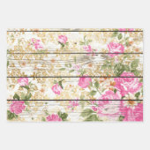 Rosa Rosen auf weißer Tafel Geschenkpapier Set (Vorderseite)