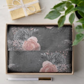 Rosa Rosen aus Holzkohle Seidenpapier (Geschenk)