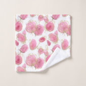 Rosa Rosen Badhandtuch Set (Waschlappen)