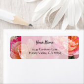 Rosa Rosen bearbeitbare Rücksendeadressen-Aufklebe (Insitu)