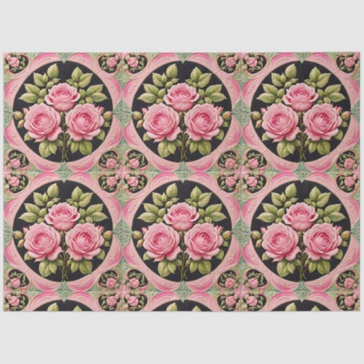 Rosa Rosen Beliebte schöne Sammlung Seidenpapier (Vorderseite)