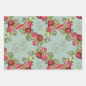 Rosa Rosen Berries Grüne Weinkultur Geschenkpapier Set (Vorderseite 2)