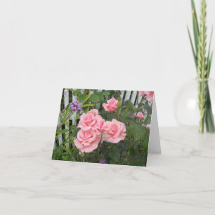 Rosa Rosen Blank geklappte Note Card Dankeskarte