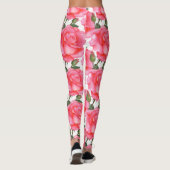 Rosa Rosen Bläserei Leggings (Rückseite)