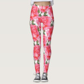 Rosa Rosen Bläserei Leggings (Vorderseite)