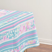 Rosa Rosen, Blau, Rosa, Weiß Stripes Tischdecke (Beispiel)