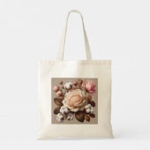 Rosa Rosen Blume Blumenstrauß Tasche (Rückseite)