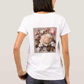 Rosa Rosen Blume Blütengrün T-Shirt (Rückseite)