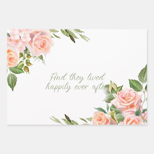 Rosa Rosen Blume Geschenkpapier Set (Vorderseite 2)