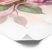Rosa Rosen, Blume, Monogramm Poster (Ecke)