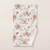 Rosa Rosen Blumen  Badhandtuch Set (Handtuch)