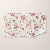 Rosa Rosen Blumen  Badhandtuch Set (Handtuch)